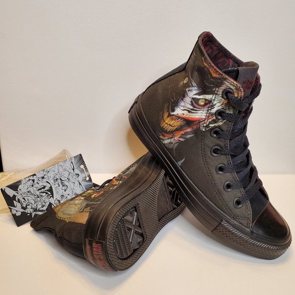 COPY - COPY - Converse DC Comics Batman The Joker Black Face - Picture 1 of 7